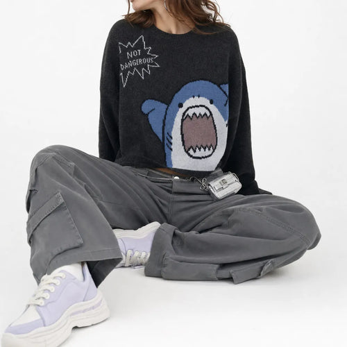 Cartoon Shark Knitted Jumper