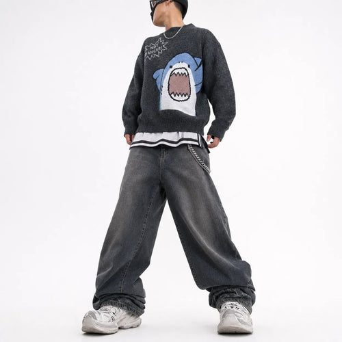 Cartoon Shark Knitted Jumper
