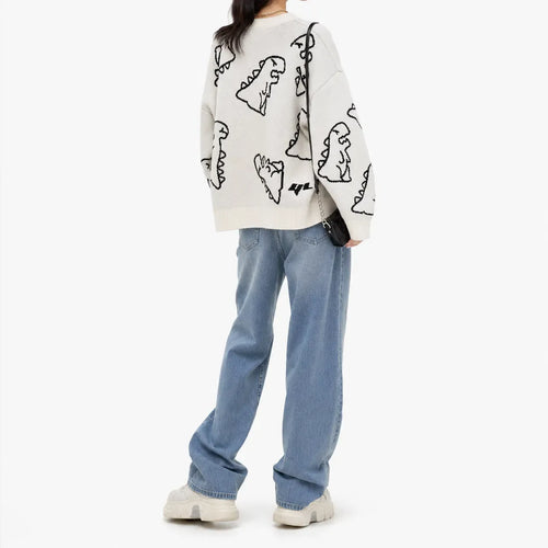 Dinosaur Graphic Knitted Jumper