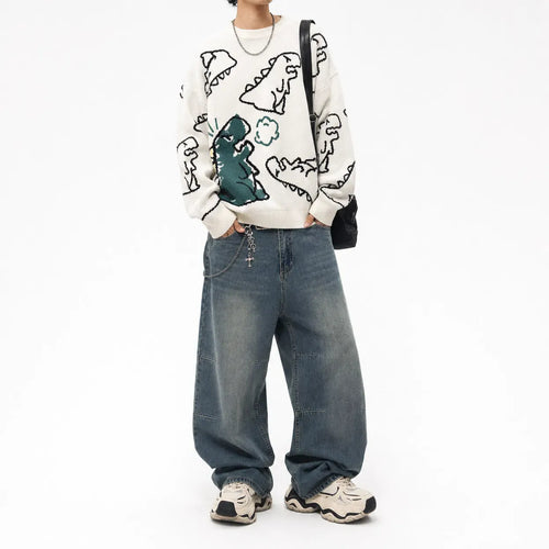 Dinosaur Graphic Knitted Jumper