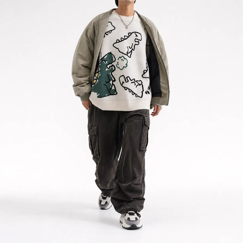 Dinosaur Graphic Knitted Jumper