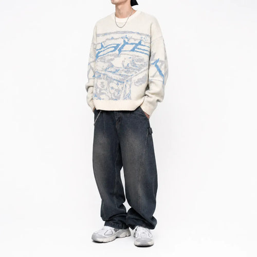 Graphic Abstract Knitted Jumper