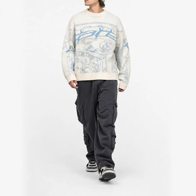 Nite Fury Graphic Abstract Knitted Jumper
