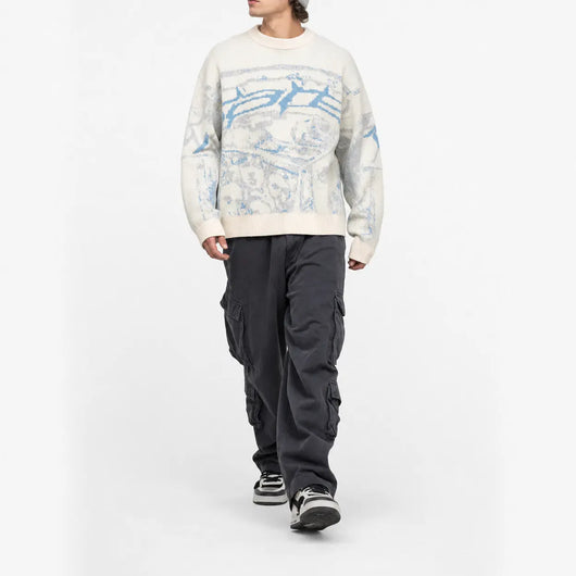 Nite Fury Graphic Abstract Knitted Jumper