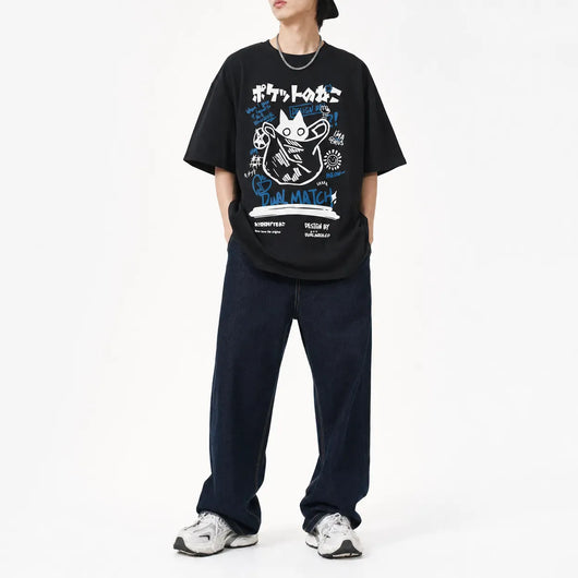 Nite Fury Japanese Cat Graphic Tee