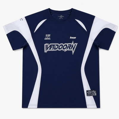 Nite Fury Navy Blue & White / XS Oversized Fit Jersey Top
