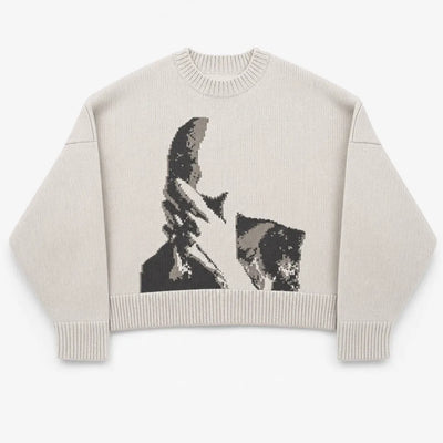 Nite Fury M Y2K Oversized Knitted Retro Jumper