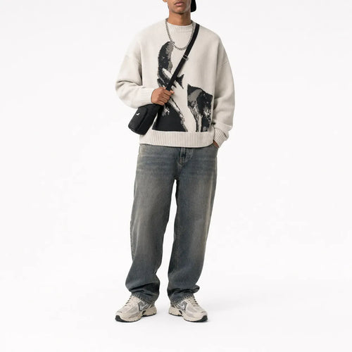 Y2K Oversized Knitted Retro Jumper