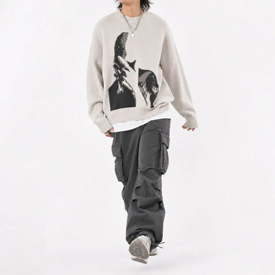 Nite Fury Y2K Oversized Knitted Retro Jumper